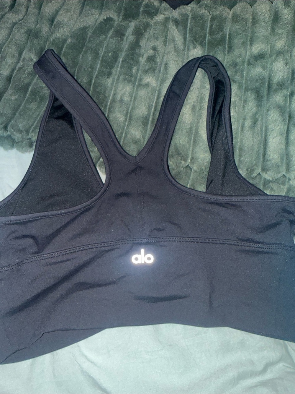 ALO Yoga Black Racerback Workout Bodysuit Top